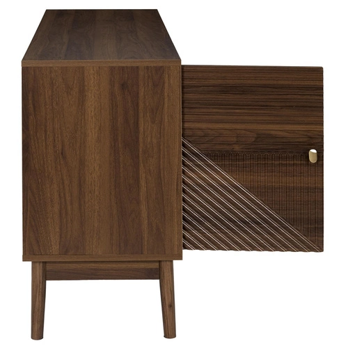 Komoda Tiffany s drážkovaným povrchem ořech 120 cm na vysokých nohách do obýváku Intesi