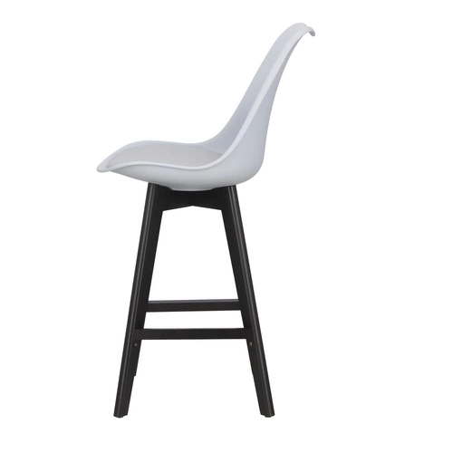 Barová židle Norden wood černá nízká PP šedá