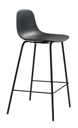 Barová židle Whitby černá moderní s opěrkou do kuchyně a k ostrůvku 67 cm kovová
