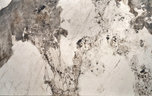 Rozkládací jídelní stůl Abigray bílý mramor černé nohy moderní 160-240 cm Intesi