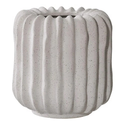 Keramický květináč Lamell šedý kulatý do obýváku moderní House Nordic