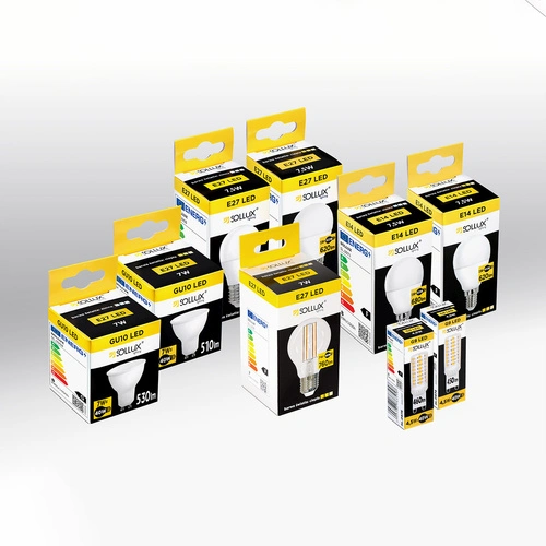 LED žárovka E27 7W 760lm teplá 3000K pro závěsné a nástěnné lampy SOLLUX LIGHTING