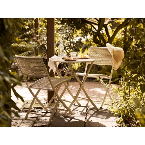 Zahradní bistro set Arcas taupe kovový na terasu 2 židle a stůl