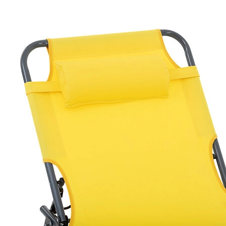 Zahradní lehátko Asco žluté Hesperide skládací na balkon a terasu, kovové s polštářem