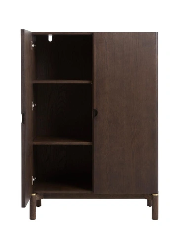 Komoda Arun vysoká 90 cm dřevěná espresso moderní do obývacího pokoje