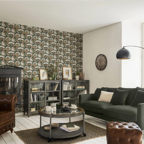 Konferenční stolek Chrono vintage kulatý skleněný s policí černý loftový do obýváku 95 cm Atmosphera