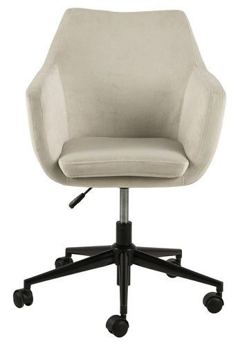 Ergonomická otočná kancelářská židle Nora béžový samet s područkami k psacímu stolu
