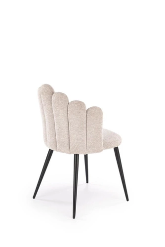 Čalouněná židle Mindi béžová do jídelny a obýváku moderní na černých nohách