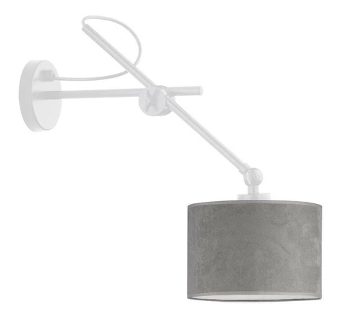 Nástěnná lampa HAMILTON VELUR šedý samet moderní do ložnice a obýváku LYSNE