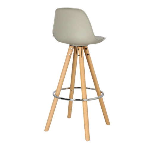 Barová židle Nord šedá s opěrkou do kuchyně a jídelny moderní dřevěná z ekokůže Intesi