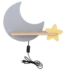 Nástěnná lampa Moon 5W LED 4000K iq kids s drátem šedá+zlatá