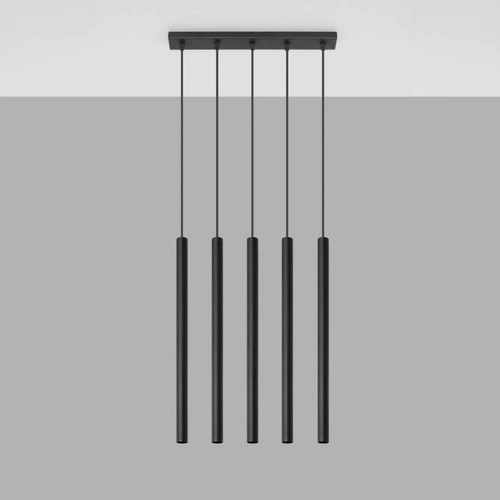 Závěsné svítidlo Pastelo 5 černé moderní do obýváku a nad stůl Sollux Lighting