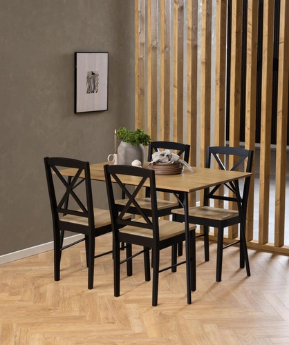 Stůl Peru 120x80cm dub/černá