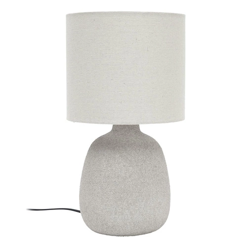 Keramická stolní lampa Amani šedá s bavlněným stínidlem do ložnice a obýváku moderní