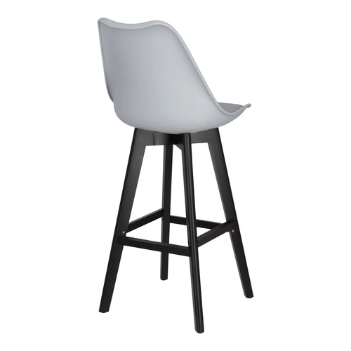 Barová židle Norden wood černá vysoká PP šedá