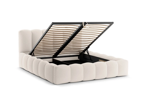 Čalouněná postel Lupine béžová 160x200 s úložným prostorem moderní glamour do ložnice