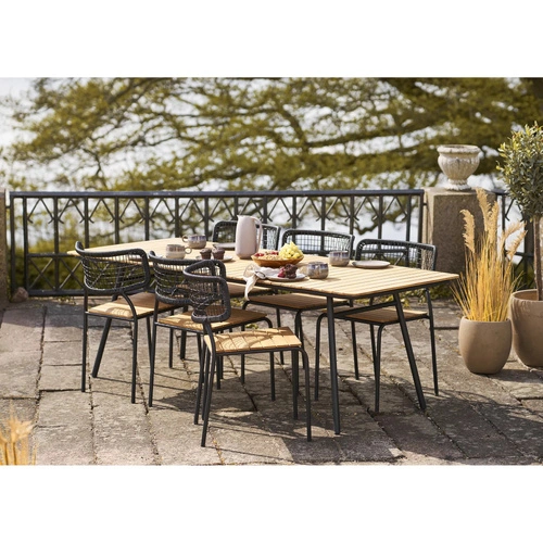 Židle Nashville z černého týkového dřeva do jídelny a obýváku