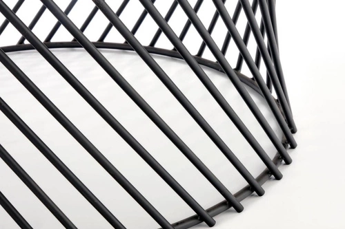 Konferenční stolek Rewal kulatý 80 cm dub zlatý černý loftový do obýváku moderní