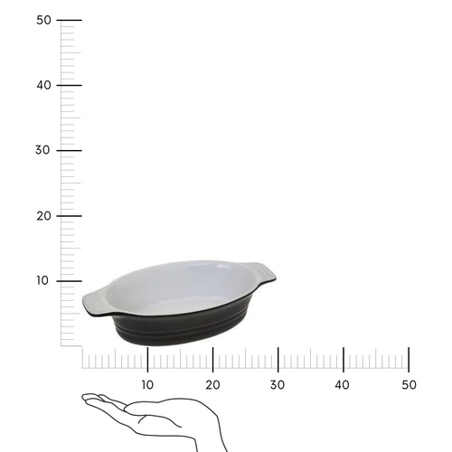 Keramická oválná zapékací mísa černá 21 cm do trouby 5five simply smart