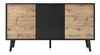 Komoda Tanga 154 cm černá s frézovanými dvířky moderní na nožkách do obýváku Intesi