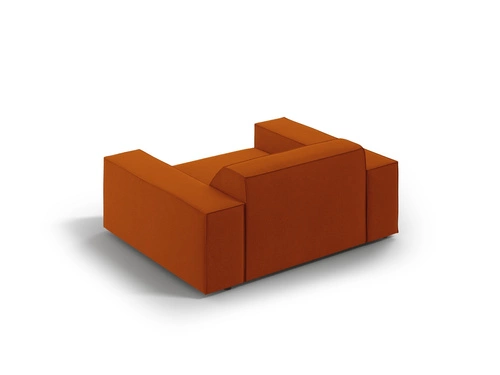 Relaxační křeslo Jodie terakota sametové do obýváku snadno čistitelné glamour s područkami