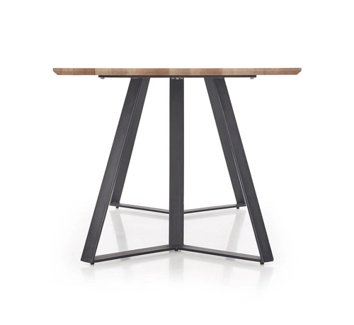 Jídelní stůl Gary loftový pevný ořech rustikální černé nohy 180x90 cm