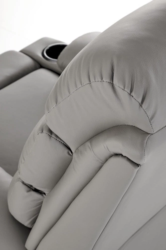 Rozkládací křeslo Persjan Intesi do obýváku s podnožkou šedá ekokůže moderní relax