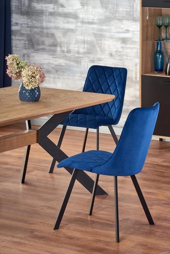 Rozkládací jídelní stůl Carbad dub přírodní černé nohy moderní loft 160-220x90 cm Intesi