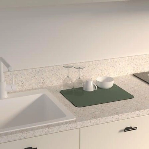 5five simply smart zelená diatomitová odkapávací podložka na nádobí 40x30 cm na kuchyňskou linku