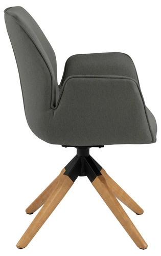 Otočná čalouněná židle Aura Actona do obýváku skandinávská šedá s područkami