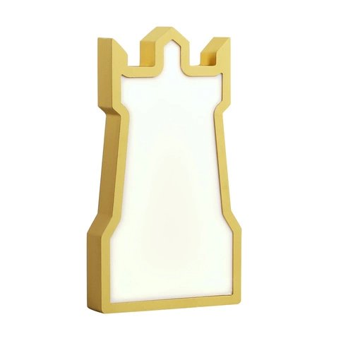 Dětská noční LED lampička Tower zlatá klasická z MDF CANDELLUX 28,5 cm
