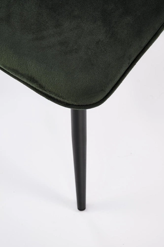 Jídelní židle Vivia Intesi zelená čalouněná sametová moderní na černých nohách
