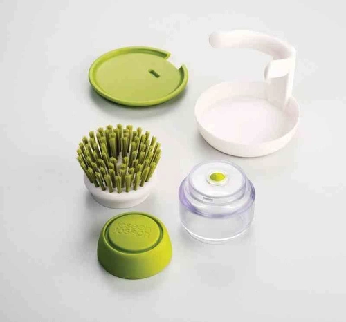 JJ - Kartáč na mytí nádobí s pumpičkou, šedý