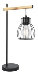 Stolní lampa Bernita černá moderní kovovo-dřevěná do ložnice a obývacího pokoje CANDELLUX