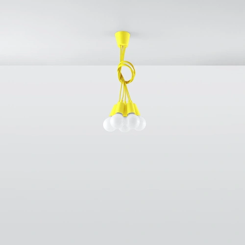Závěsné svítidlo DIEGO 5 žluté moderní nastavitelné do obýváku, kuchyně nebo jídelny