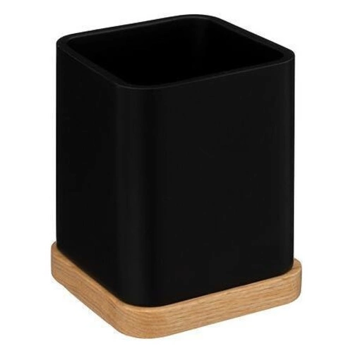 Natureo černý bambusový kelímek na zubní kartáčky do koupelny loft