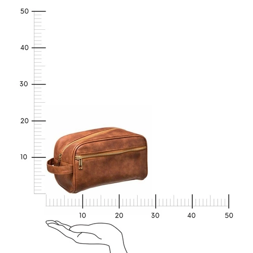 Vintage kosmetická taštička PU hnědá