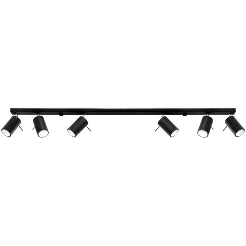 Stropní svítidlo RING 6L černé moderní loftové kovové do obýváku a kuchyně Sollux