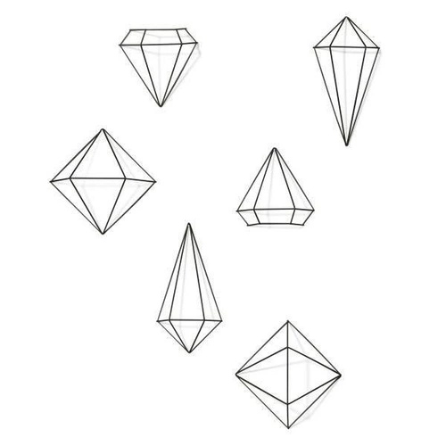 Kovová nástěnná dekorace Prisma Black Umbra geometrická černá ozdoba do obýváku