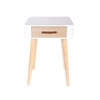 Bílý noční stolek se zásuvkou 35 cm skandinávský dřevo Intesi Enano do ložnice