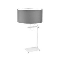 Noční lampa Alaska LYSNE šedá moderní s textilním stínidlem do ložnice a obýváku 55 cm