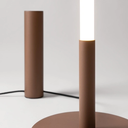 Stojací lampa do obývacího pokoje TRANG hnědá moderní LED 4000K