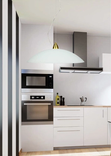 Moderní závěsné svítidlo Oteo skleněné bílé do obýváku a jídelny 30 cm