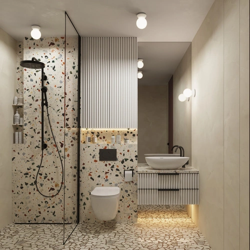 Stropní svítidlo ZORI bílé IP44 kulaté skleněné do koupelny