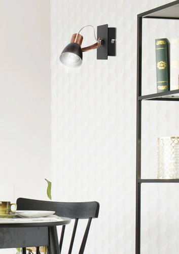 Nástěnné svítidlo Markus černé měděné nastavitelné kovové moderní do obýváku a ložnice