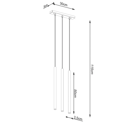 Závěsné svítidlo Pastelo 3L zlaté moderní do obýváku a jídelny kovové tříramenné