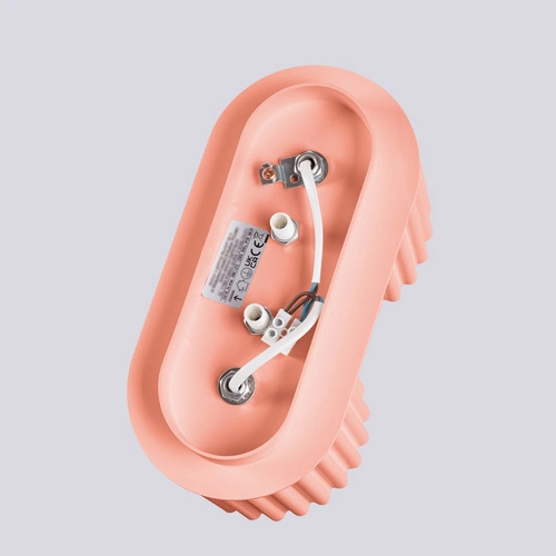 Moderní stropní svítidlo AURA 2 růžové kulaté do obýváku a kuchyně hliník