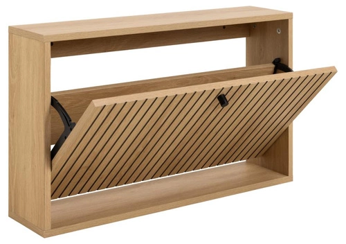 Závěsná botníková skříňka Albany Actona, přírodní dub, drážkované čelo, moderní do předsíně