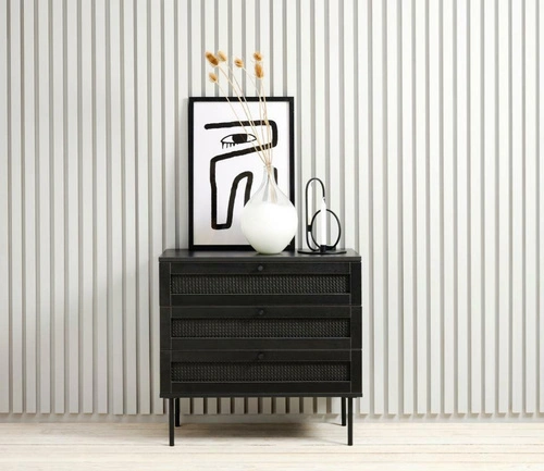 Komoda Pensacola černá moderní se zásuvkami do obývacího pokoje 80 cm