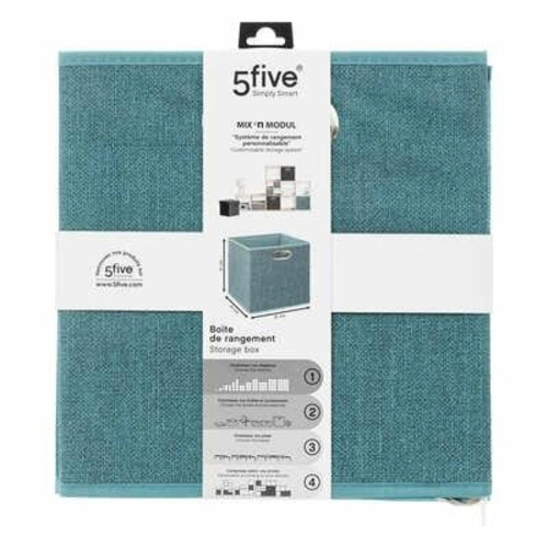 Látková úložná krabice do regálu 31x31 s kovovým úchytem 5five simply smart modrá